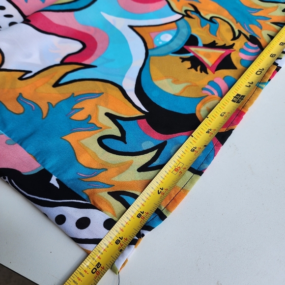 Ashley Stewart Colorful Geo Swirl V-Neck Split Romper Long Sleeve Plus V-Neck 24 - Picture 9 of 14